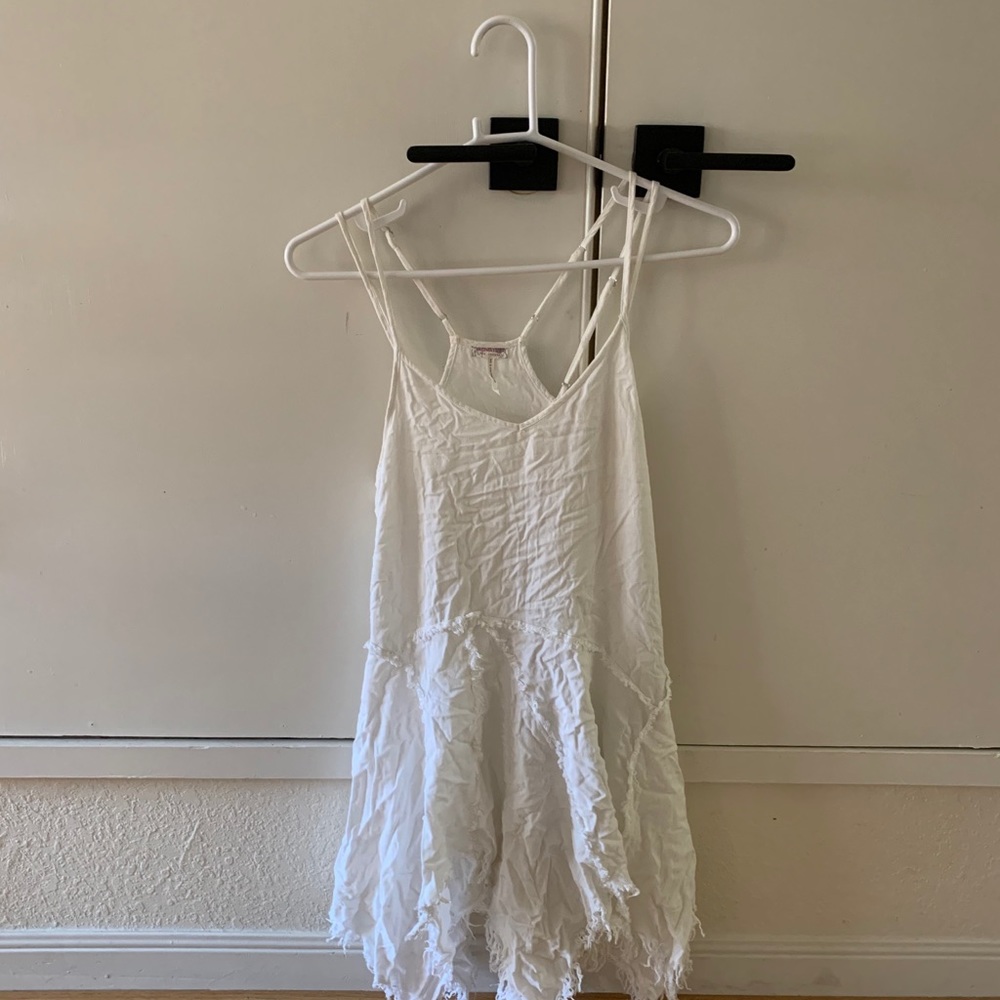 Free People White Layered Intimates Slip Dress